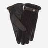CC3510 (black) - Men's Italian cable knit cashmere and leather winter gloves