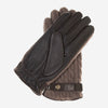 CC3510 (brown) - Men's Italian cable knit cashmere and leather winter gloves