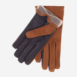 CC3556 (camel) - Men's touchscreen suede and lambskin gloves with cashmere lining