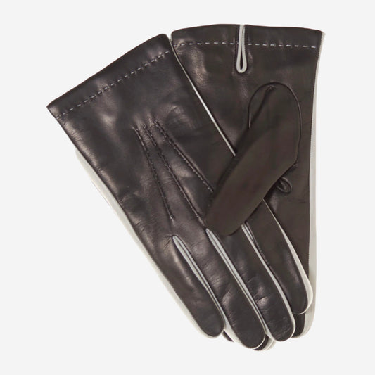CC3592 (blue) - Men's Italian Leather Gloves with Two-Tone Contrast Colors