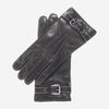 CC3905 (noir) - Gants en cuir pour homme, doublés cachemire italien, avec bordure en peau lainée