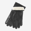 CC3905 (noir) - Gants en cuir pour homme, doublés cachemire italien, avec bordure en peau lainée