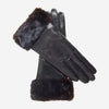 CC4127 (black) - Women's Italian Cashmere Lined 4-Button Length Gloves with Mink Cuff
