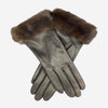 CC4127 (black) - Women's Italian Cashmere Lined 4-Button Length Gloves with Mink Cuff