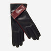 CC4141 (black) - Women's Cashmere Lined Leather Gloves with Contrast Cuff
