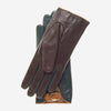 CC4160 (forest/brown) - Women's Cashmere Lined Leather Gloves with Buckle