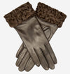 CC4172 (brown) - Women's Cashmere Lined Leather Gloves with Persian Lamb Cuffs - Leather Gloves Online - Luxury Leather Gloves - 1