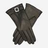 CC4201 (black) - Women's Italian Cashmere Lined Leather Gloves with Buckle