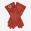 CC4201 (red) - Women's Italian Cashmere Lined Leather Gloves with Buckle