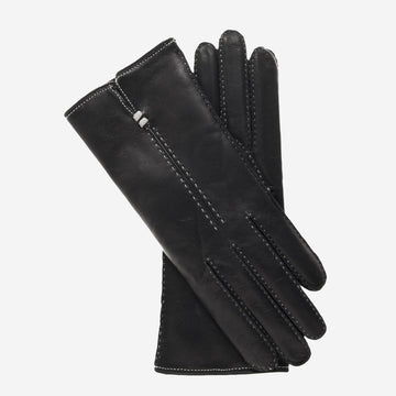 CC4301 (black) - Women's Handsewn Italian Cashmere Lined Leather Gloves