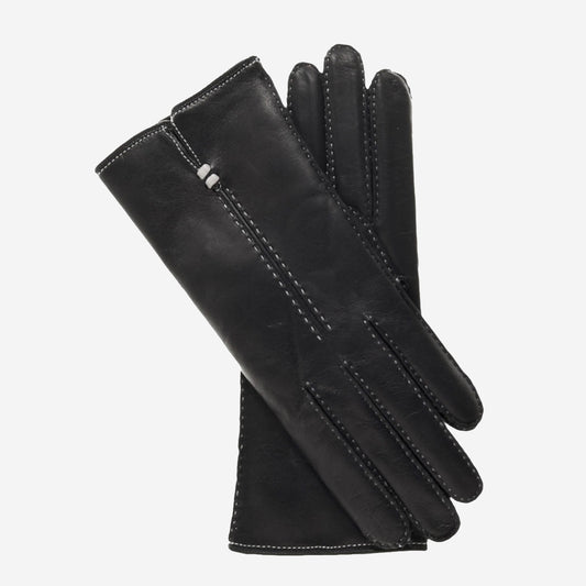 CC4301 (black) - Women's Handsewn Italian Cashmere Lined Leather Gloves