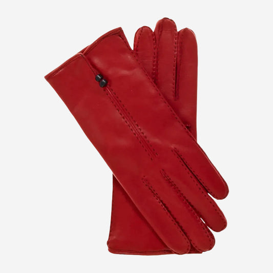 CC4301 (red) - Women's Handsewn Italian Cashmere Lined Leather Gloves