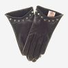 CC4391 (black) - Women's Italian Cashmere Lined Leather Gloves with Studs