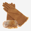 CC4514 (vac) - Gants en agneau femme avec poignets en fourrure de lapin Rex italienne