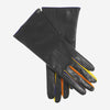 CC4585 (black) - Women's Italian Cashmere Lined Lambskin Gloves with Colorful Fourchettes