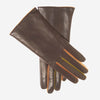 CC4585 (Camel) - Italienische Damen-Lammlederhandschuhe mit Kaschmirfutter und farbigen Fourchettes