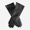 CC4879W4 (Schwarz) - "4 Knöpfe Länge" Italienische Kaschmirgefütterte Handschuhe mit seitlichem Reißverschluss