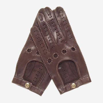 CD3501 (brown) - Men's Handsewn Italian Lambskin Leather Driving Gloves