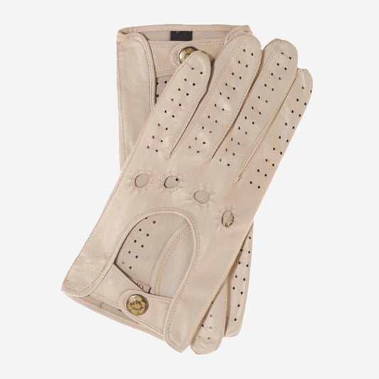 CD4010 (cream) - Women's Italian Leather Driving Gloves