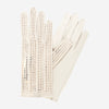 CD4020 (cream) - Women's Crochet and Leather Driving Gloves
