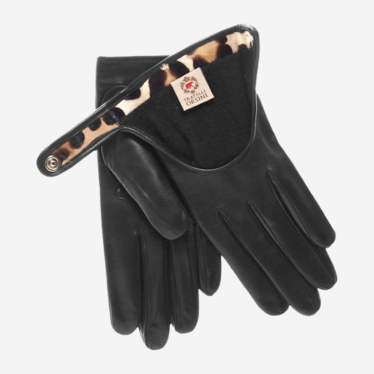 CD4136 (black) - Women's Italian Cashmere Lined Leather Driving Gloves