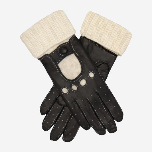 CD4141 (black) - Women's Winter Leather Driving Gloves with Cashmere Lining