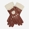 CD4141 (brown) - Women's Winter Leather Driving Gloves with Cashmere Lining