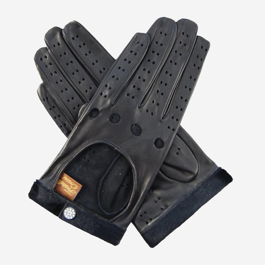CD4201 (black) - Women's Elegant Italian Lambskin Driving Gloves