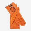 CD4255 (tangerine) - Women's Italian Leather Driving Gloves with Contrast Welting