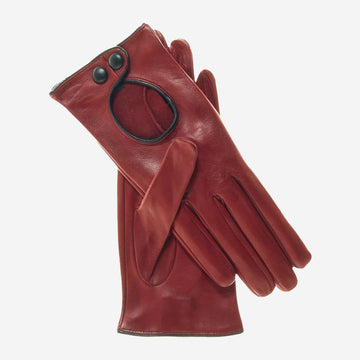 CD4255 (xb) - Women's Italian Leather Driving Gloves with Contrast Welting
