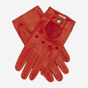 CD4266 (red) - Women's Italian Leather Driving Gloves with Contrast Stitching