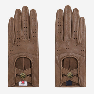 CD4378 (Camel) - Sportliche italienische Damen-Lederhandschuhe