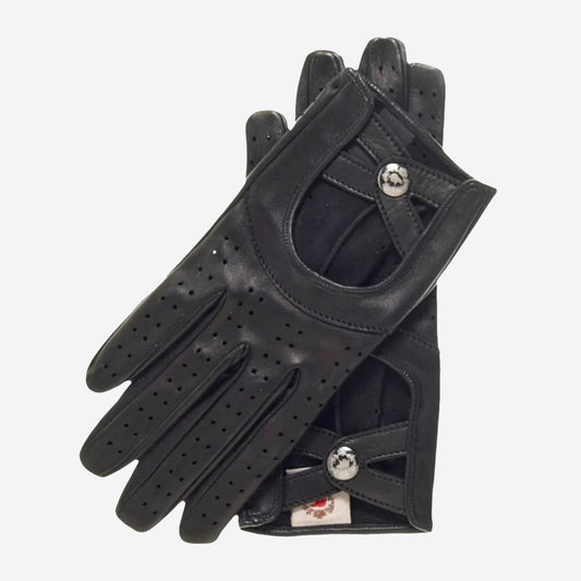 CD4378 (black) - Women's Sporty Italian Leather Driving Gloves