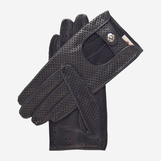 CD4466 (black) - Women's Ventilated Leather Driving Gloves