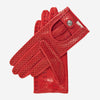 CD4466 (rouge) - Gants de conduite en cuir aérés pour femme