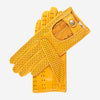 CD4466 (jaune) - Gants de conduite en cuir aérés pour femme