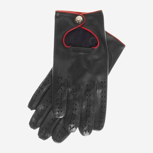 CD4927 (black) - Ladies Driving Gloves with Accent Piping