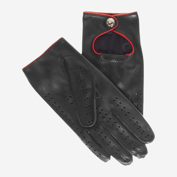 CD4927 (black) - Ladies Driving Gloves with Accent Piping