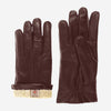 CL3103 (marron) - Gants d'Hiver en Cuir et Agneau Retourné Cousus Main pour Homme