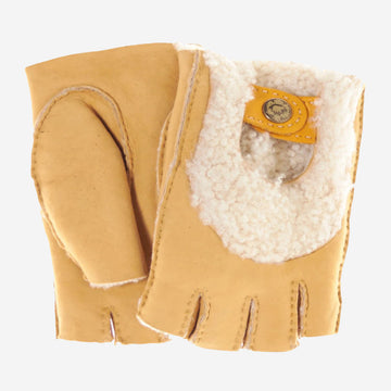 CL4522 (golden) - Women's Italian Shearling Fingerless Gloves
