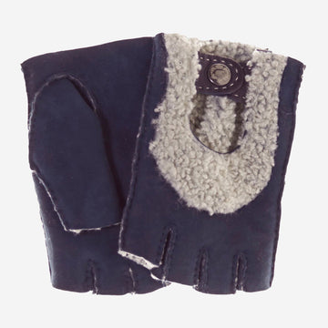 CL4522 (navy) - Women's Italian Shearling Fingerless Gloves