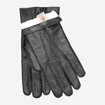 CR3103 (black) - Men's Handsewn Rabbit Fur Gloves