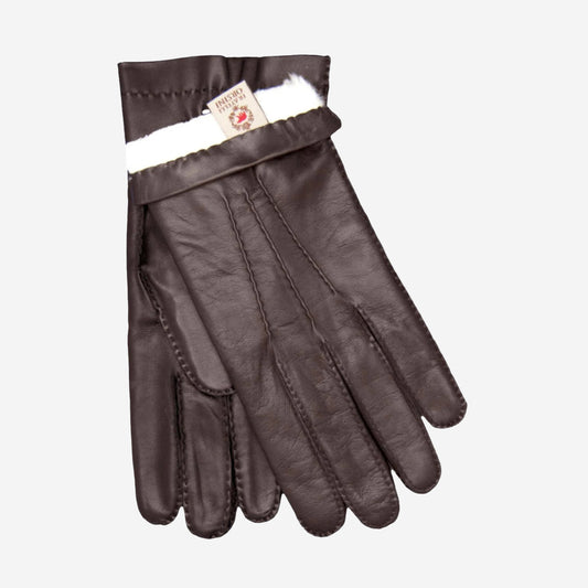 CR3103 (brown) - Men's Handsewn Rabbit Fur Gloves