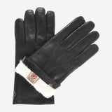 CR3302 (schwarz) - Herren Cadet italienische Kaninchenfellhandschuhe mit kürzeren Fingern