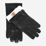 CR3303 (Schwarz) - Herrenhandschuhe aus italienischem Kaninchenfell mit längeren Fingern