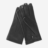 CR3303 (Schwarz) - Herrenhandschuhe aus italienischem Kaninchenfell mit längeren Fingern