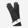 CR4001W6 (schwarz) - Italienische Kaninchenfellgefütterte Lederhandschuhe mit 6 Knöpfen