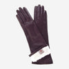 CR4001W6 (Braun) - Italienische Kaninchenfellgefütterte Lederhandschuhe mit 6 Knöpfen