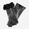 CR4302 (Schwarz) – Italienische Damen-Kaninchenfellhandschuhe mit Knopf