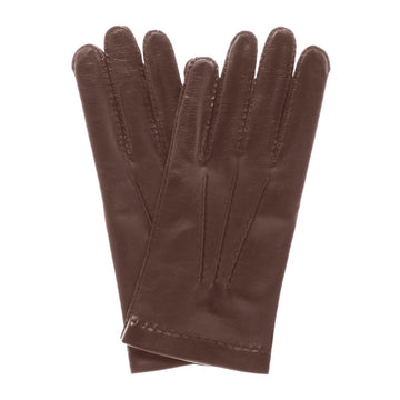 CS1003 (Braun) - Herren handgenähte, italienische, seidenfutterte Lederhandschuhe